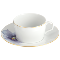 Kaffeetasse, Form "MEISSEN® Cosmopolitan", "Giant Bloom", Stiefmütterchen, Goldrand, V 0,25 l