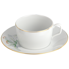 Kaffeetasse, Form "MEISSEN® Cosmopolitan", "Giant Bloom", Trichterlilie, Goldrand, V 0,25 l