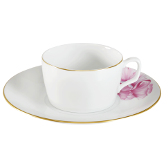 Cappuccinotasse, Form "MEISSEN® Cosmopolitan", Giant Bloom, Päonie, Goldrand, V 0,3 l