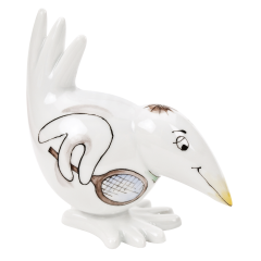 Vogel Spaßvogel, Tennisspieler, H 6,5 cm