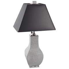 Table lamp mesh gray, platinum decoration, platinum rim, H 49 cm, H 49 cm