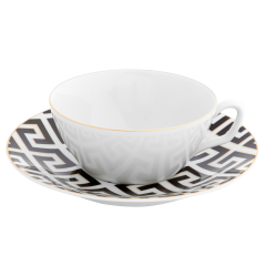 Teetasse, Form "MEISSEN® Cosmopolitan", Royal Palace, schwarz mit goldener Kontur, weißer Rand, V 0,2 l