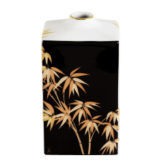 Vase, Shape "MEISSEN® Cosmopolitan", "Golden Bamboo", black, H 15,5 cm