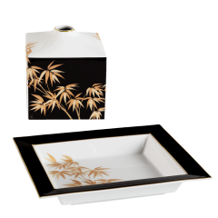Home deco set 3, 2-pcs, "Golden Bamboo", black