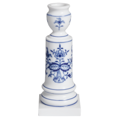 Leuchter, Form "Neuer Ausschnitt", Zwiebelmuster, kobaltblau, weißer Rand, H 14 cm