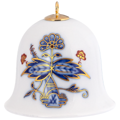 Miniatur-Glocke, Noble Blue, Zwiebelkante, H 5 cm