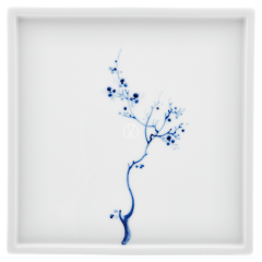 Platte, Form "MEISSEN® Cosmopolitan", "Blue Orchid", kobaltblau, 21 x 21 cm
