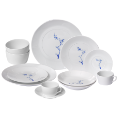 Starter-Set, 14-tlg. für 2 Personen, Form "MEISSEN® Cosmopolitan", Blue Orchid, Weiß