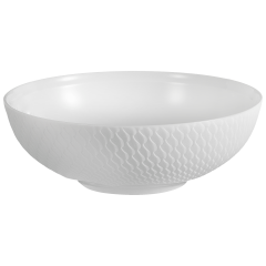 Noodle bowl, small, Shape "Waves Relief", bisque white, Ø 17,5 cm