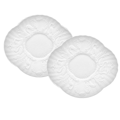 Gourmet Plate, flat, 2-pcs, Shape "Swan Service", bisque white