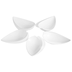 Leaf dish set, Shape "Waves Relief", bisque white