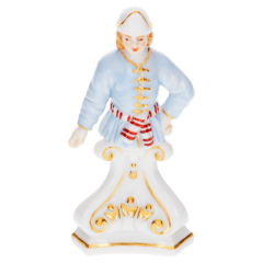 Schach, Büstenspiel Läufer, Bunt und gold staffiert