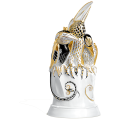 Vogelgruppe Wundervögel, Bunt und gold staffiert, Limitierte Meisterwerke, H 25 cm