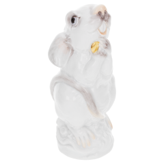 Chinesisches Jahrestier Ratte, Bunt staffiert, leicht, H 12 cm