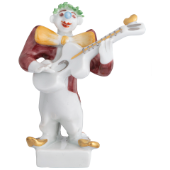 Band of Clowns Clown Playing the Guitar, Coloured, with platinum, 8 cm