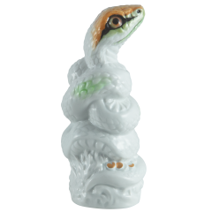 Chin. Jahrestier, Schlange 2025, Bunt und gold staffiert, leicht, H 12 cm