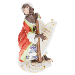 Monkey Orchestra Harpist, H 12 cm