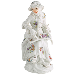 Monkey Orchestra Songstress, FF-painting with butterflyes and insects, H 12,5 cm