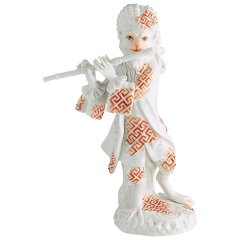 Monkey Orchestra Flautist, Rpoyal Palace, Red and Gold, H 14,5 cm