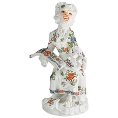 Monkey Orchestra Songstress, Oriental Flower painting, H 12,5 cm