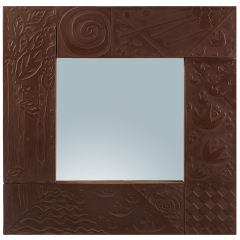 Spiegel, "Die 4 Elemente", Rotes Feinsteinzeug, Limitierte Meisterwerke, 46 x 46 cm