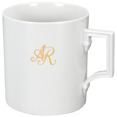 Mug, Shape "Berlin", Monogram, 2 letters, gold, V 0,25 l