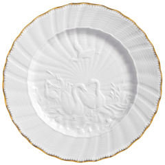 Charger Plate, Shape "Swan Service", Gold border, gold rim (Swan service), Ø 32 cm