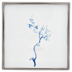 Platte, Form "MEISSEN® Cosmopolitan", Blue Orchid Platinum, 21 x 21 cm