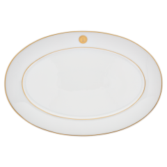 Platte, oval, Form "No 41", Swords Luxury Gold, Schwertermedaillon, Goldfaden, L 30 cm