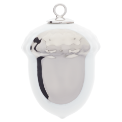 Baumschmuck Eichel, Platinpunkt, H 4,4 cm