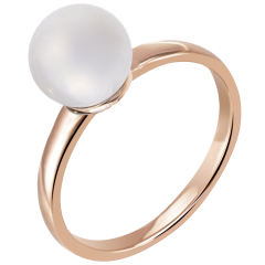 Ring Pure, Pearl Collection Pure White, 750 rose gold, 1 porcelain pearl 8mm