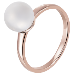 Ring Pure, Pearl Collection Pure White, 750 Roségold, 52mm, 1 Porzellanperle 8mm