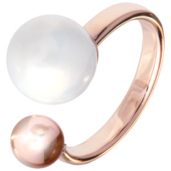 Ring Circle, Pearl Collection Pure White, 750 Roségold, 54mm, 1 Porzellanperle 10mm