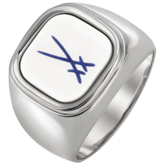 Ring Trademark Swords in cobalt blue, 64 mm, 925 sterling silver