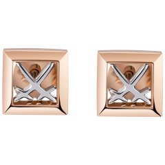 Ear studs Swords Insignum, 750 rose gold, bicolor