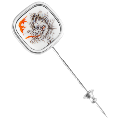 Reversnadel Ming-Drache Schwarz, 925 Sterlingsilber