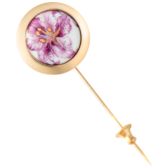 Reversnadel Lilie, 925 Silber vergoldet