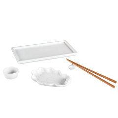 Sushi-Set, 5-tlg für 1 Person, Cosmopolitan, Schwanendessin, Weiß