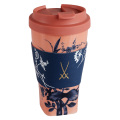 Coffee to go Becher mit Kunststoffdeckel und Manschette, Form "Nova", "The Original", rot V 0,35 l
