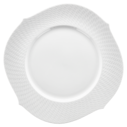 Platzteller, Form "Wellenspiel Relief", Weiß, Ø 33 cm