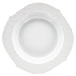 Suppenteller, Form "Wellenspiel Relief", Weiß, Ø 23,5 cm
