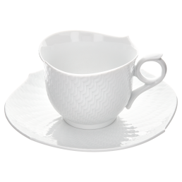 Kaffeetasse, Form "Wellenspiel Relief", Weiß, V 0,3 l