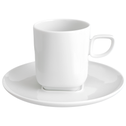 Kaffeetasse mit Untertasse, Form "Nova", Weiß, V 0,2 l