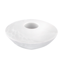 Leuchter, klein, Faustkeilserie, Weiß, H 3,4 cm