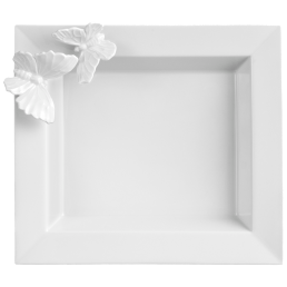Vide-Poche, "Butterfly Collection" large, white, 21 x 18 cm