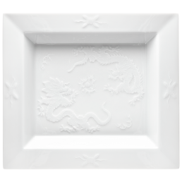 Vide-poche, Reliefdrachen, Weiß, L 21 cm