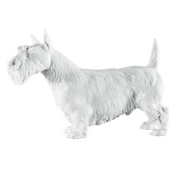Hund Scotchterrier, Weiß, H 13 cm