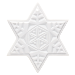 Christmas star, white, without glaze, H 5,5 cm