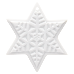 Christmas star, white, without glaze, H 4,3 cm