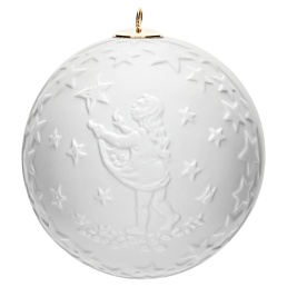 Kugel mit Relief, Sterntaler, Weiß, bisquit, Ø 7 cm